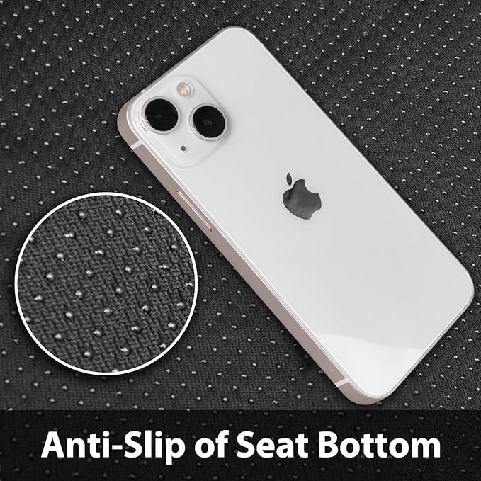 CAR PASS Oxford Bling Diamond Car Seat Cover 2 Front Interior Sets, Waterproof Universal Shining Glitter Sparkly Crystal Fit Armrest 95% Automotive Truck SUV Cute Women Girl, Black Silver Rhinestone