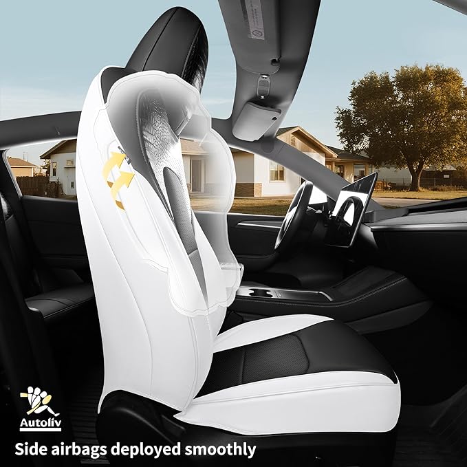 for Tesla Model Y Seat Cover Customized Fit 2020 2021 2022 2023 2024 Black Crocodile Leather and Nappa Leather Splicing Seat Cover Full Set (Crocodile Black)