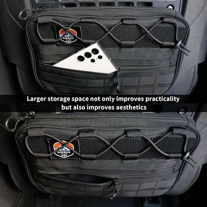 Seat Storage Bags, Storage Pockets, Interior Storage, Accessories. for Ford Bronco 2021-2025 2/4 Door (Front Seat 1PCS)