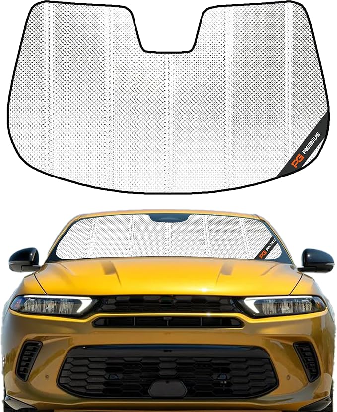 Windshield Sun Shade for Dodge Hornet 2023-2025. Reflective Aluminum Film Front Window Sunshade - BLAZBLOCK