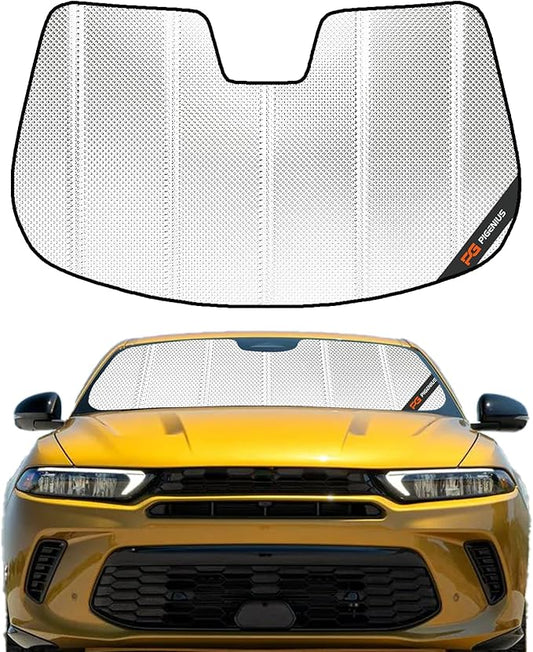 Windshield Sun Shade for Dodge Hornet 2023-2025. Reflective Aluminum Film Front Window Sunshade - BLAZBLOCK