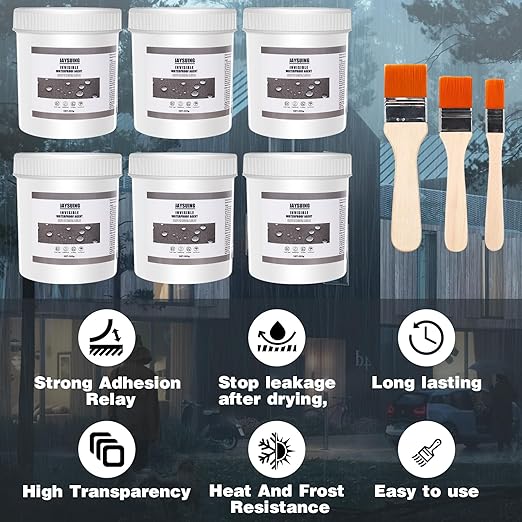 64 OZ (1800g) Jaysuing Invisible Waterproof Agent, Waterproof Sealant, Transparent Rainproof Coating, Water-Resistant Anti-Leakage Agent, Transparent Repairing Leak Water-Resistant Adhesive