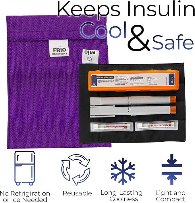 FRIO Cooling Wallet - Insulin Cooler for 45+ Hours of Stress Free On The Go - Purple - Large