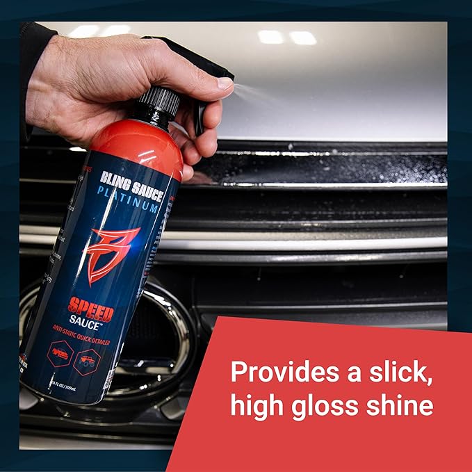 Bling Sauce Platinum Speed Sauce, Cherry Scent, Anti-Static Quick Detail Spray for Cars, Trucks, SUVs, 24oz.