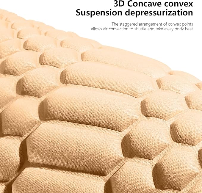 Car Seat Cushion Front Seat, Breathable Lumbar Support Car Seat Cushion for Long Sitting, Non-Slip Car Seat Pad (Beige)