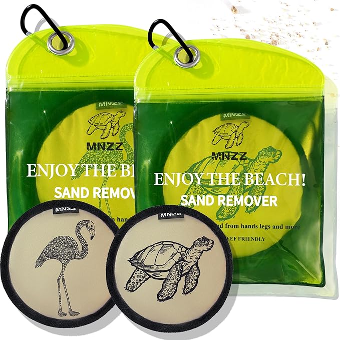 MNZZ 2 Pack Sand Remover Bag Portable Quick Dry Eraser for Beach Towel Blanket Chair Cover Shell Shovel Toy Hat Umbrella Tent Shade Canopy Travel Picnic Pool Hiking Outdoor Accessories
