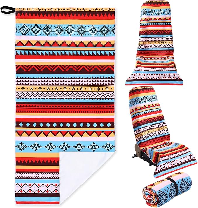 Hahafelt Car Seat Towel Covers Christmas Car Accessories Gifts Athletic Running Towel Performance Microfiber Post Workout Sweat Washable Cover Non Slip for Seat Outdoor Sport(Tribal)