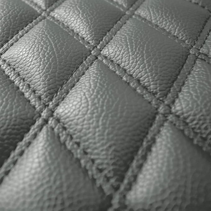 FH Group Faux Leather Car Floor Mats – Universal Fit PU Leather Floor Mats with Non-Slip Design, All-Weather Interior Protectors for Cars, SUVs, and Trucks, Durable Floor Liners, Gray