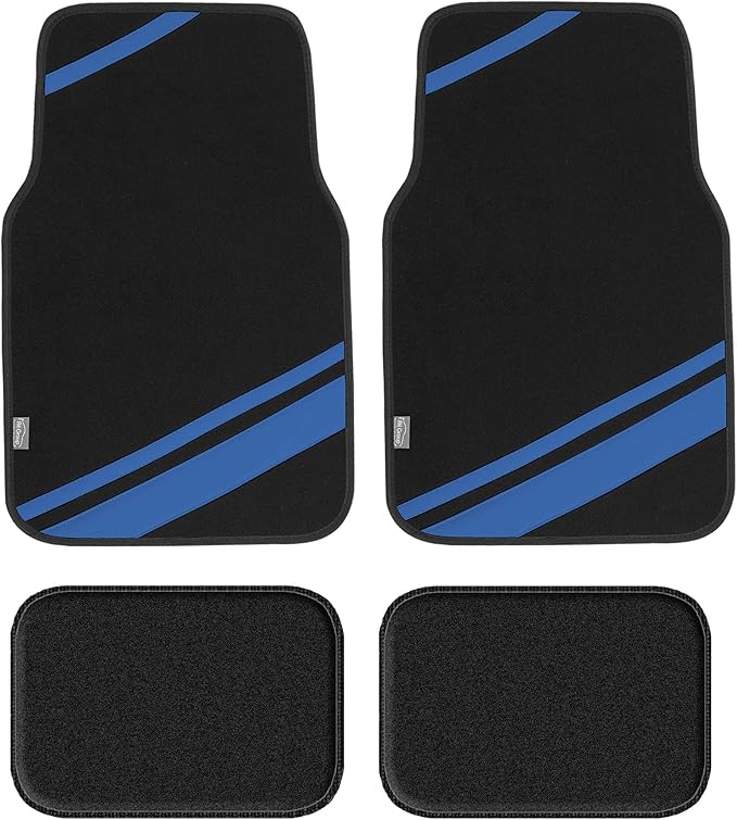 FH Group Car Floor Mats - Carpet Floor Mats for Cars, Universal Fit Automotive Floor Mats, All Purpose Car Floor Mats, Carpet Protector Mat for Most Sedan, SUV, Truck Floor Mats Blue