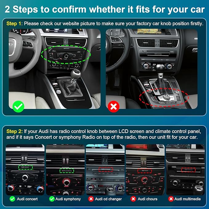 Wireless Carplay Android Auto Module Receiver Box for Audi S4 S5 A4 A5 (2009-2015 Year) for Q5 (2009-2017 Year) with 2GMMI, Carplay Retrofit Kit Decoder Adapter