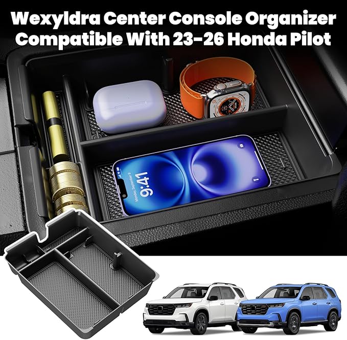 Center Console Organizer Compatible with Honda Pilot 2023–2026 & Honda Passport 2026 – Center Console Storage Box Divider Inserts Interior Accessories ABS Material, Keep Your Cabin Neat
