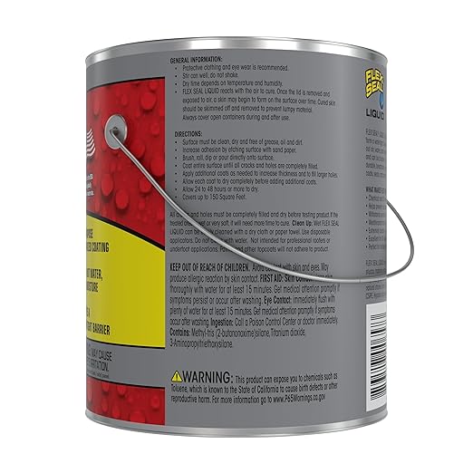 Flex Seal Liquid, Rubber Coating Sealant, Waterproof, Flexible, Breathable, and UV Resistant, Roof Repair, Basements, RV, Campers, Trailers, Marine, EPDM, Masonry, Gray, 1 Gallon