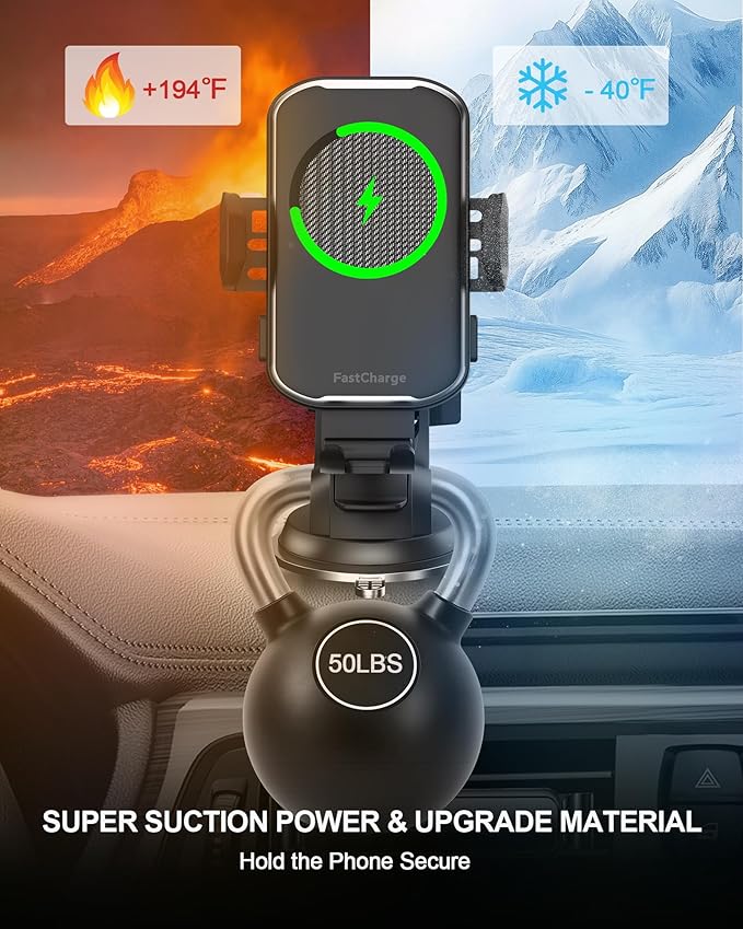 Wireless Car Charger,15W Fast Charging Auto Clamping Phone Holders for Your Car Compatible with iPhone 16/15/14/13, for Samsung Galaxy S24 Ultra S23 S22 S21, S20, S10+