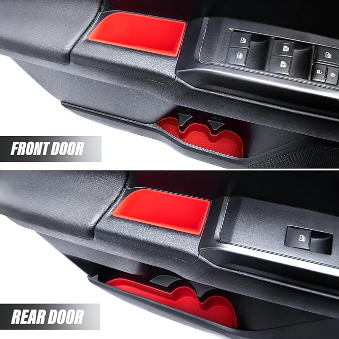 Interior Silicone Liner Insert Custom Fit for Tacoma 2016-2023, Silicone Organizer Tray for Tacoma Gen 3rd Crew Cab only - Fully Covered - for Tacoma Accessories