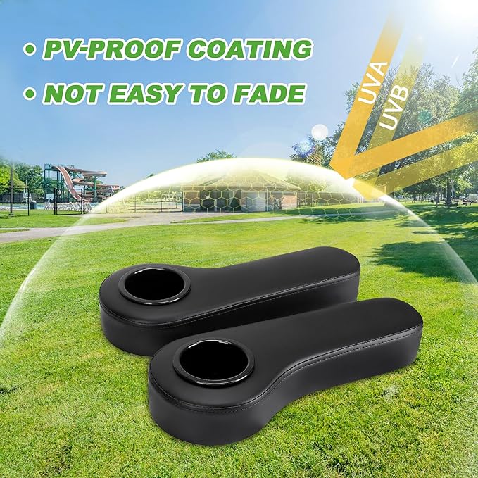 10L0L Golf Cart Rear Seat Kit Arm Rest Set with Cup Holder for Yamaha EZGO Club Car Golf Cart UV-Proof Coating Long Lasting, No Drilling Kits Include