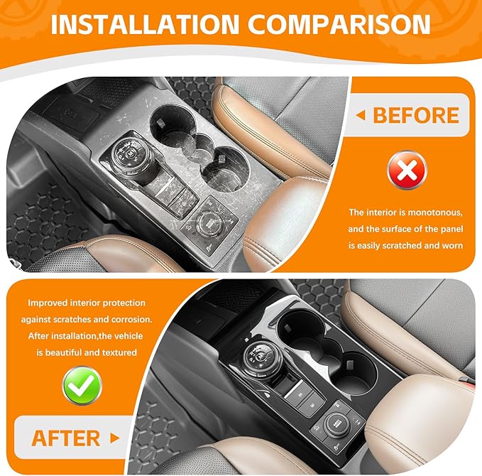 Gear Shift Panel Trim Compatible with 2021-2025 Ford Bronco Sport Shifter Panel Cover Center Console Protector for Bronco Sport Interior Accessories(Gear Shift Panel Cover)