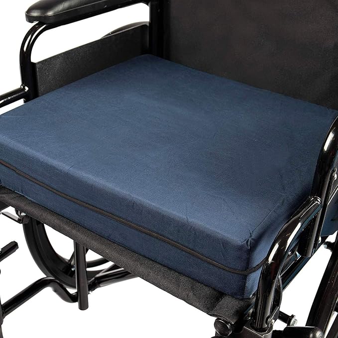 DMI Seat and Chair Cushion for Office Chairs, Wheelchairs, Scooters, Kitchen Chairs or Car Seats, for Support and Height while Reducing Stress on Back, Tailbone or Sciatica, 4 in
