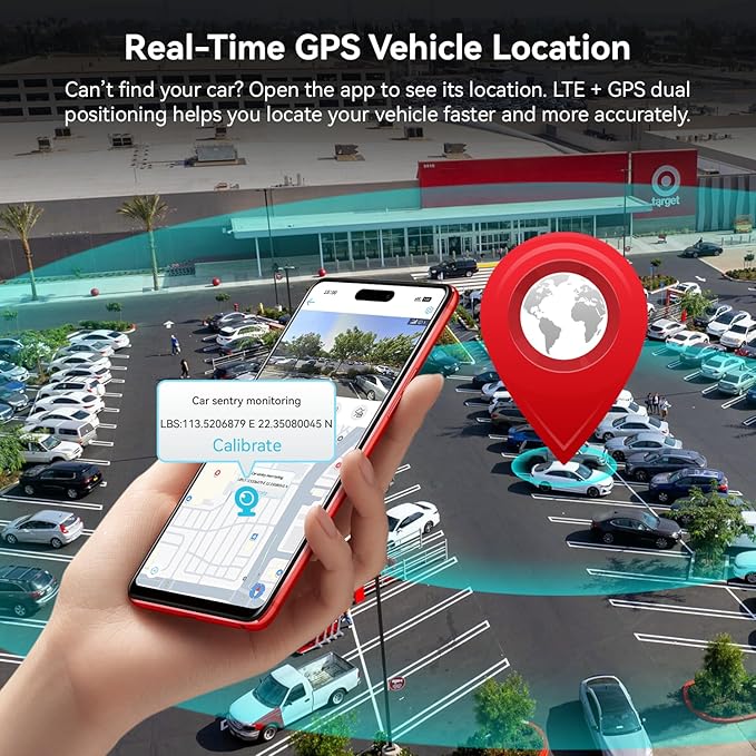 IIWEY 4G LTE Dash Cam with Live-Streaming, Anti-Theft Car Security Camera, Instant Alert via App, Cloud & SD Storage, 2K+1080P Front Inside, No Screen, IR Night Vision, 24/7 Parking Mode, GPS, OBD