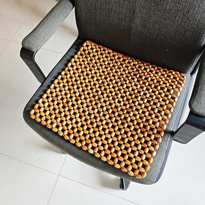 HJJKKH Natural Wood Beaded Seat Mat, Summer Office Chair Seat Cushion, Cooling Breathable Car Seat Cover Cushion for Vehicle Supplies Home Sofa Pads