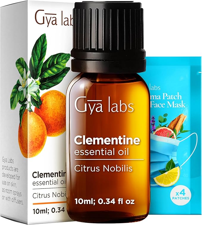 100% Pure Clementine Essential Oil - 0.34 Fl Oz - Clementine Oil for Hair, Skin, Diffuser, Aromatherapy & DIY Candle Making Scent