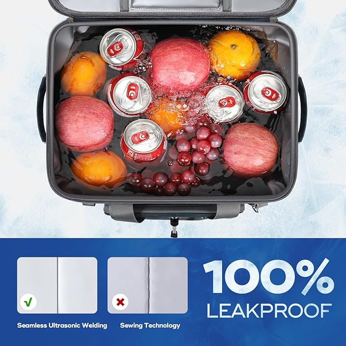 Maelstrom Soft Sided Cooler Bag, 30/40 Can Collapsible Insulated Ice Chest, Large Leakproof Portable Storage for Camping, Travel, Kayaking & Beach