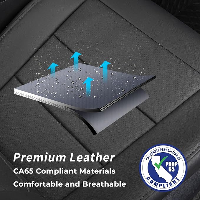 coverdream 2026 Rav4 Seat Covers Custom Fit for 2026 Toyota Rav4 Hybrid (Woodland/Limited) SUV,Full Set Luxury Waterproof Leather Car Seat Protector Black