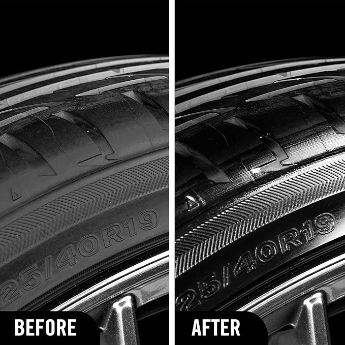 Turtle Wax Hybrid Solutions Graphene Acrylic Tire Shine Spray Coating, Long-Lasting Rich Black Shine, No-Sling, Water-Resistant Tire Dressing with UV and Dirt Repellent Protection, 23oz (Pack of 3)