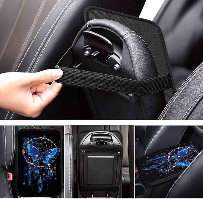 Dream Catcher Center Console Cover for Car Breathable Auto Armrest Cover Auto Center Console Armrest Cushion Cover Pad for Women Men Dream Catcher Car Accessories