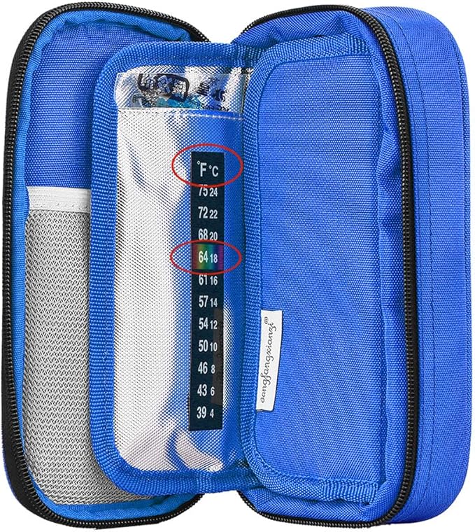 YOUSHARES Insulin Cooler Travel Case - Medication Diabetic Insulated Organizer Portable Cooling Bag for Insulin Pen and Diabetic Supplies with 2 Cooler Ice Pack