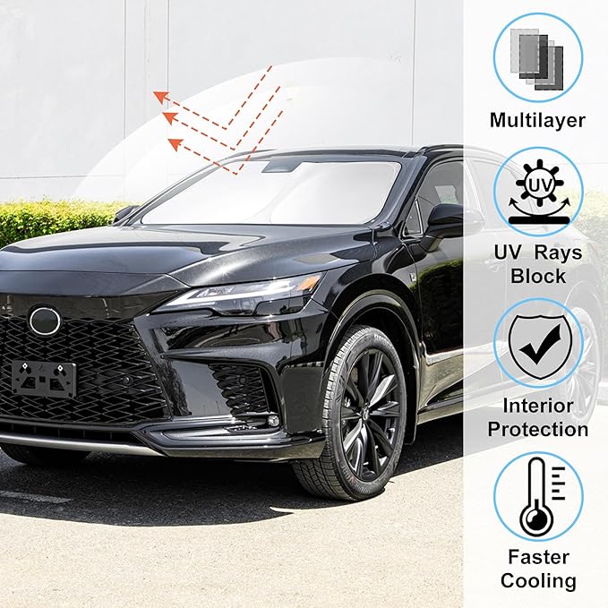 Windshield Sun Shade Front Window Sunshade Sun Blocker Fit for 2023 2024 2025 2026 Lexus RX Accessories Keep Car Interior Cool