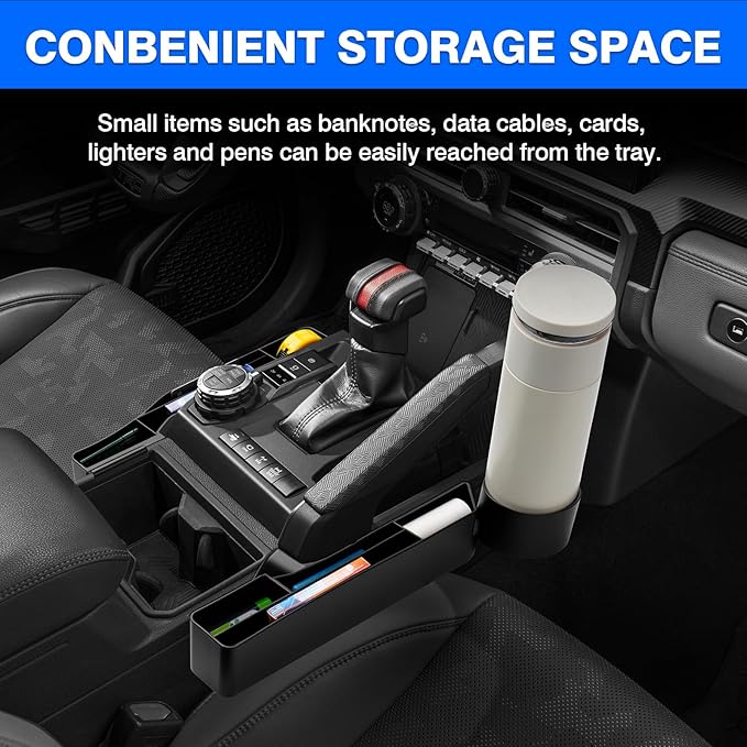 Autorder Gear Shift Organizer for Toyota Tacoma 2024-2026/4Runner 2025-2026 Accessories Center Console Organizer Removable Cup Holder Gear Shift Inser