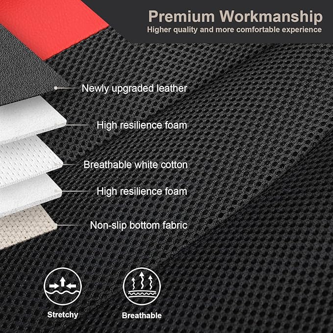 GIANT PANDA Custom Fit Front Toyota Car Seat Cover for Rav4 Camry Highlander Corolla Prius,3D Air Mesh Breathable Seat Protector Summer,Red 2 Pack