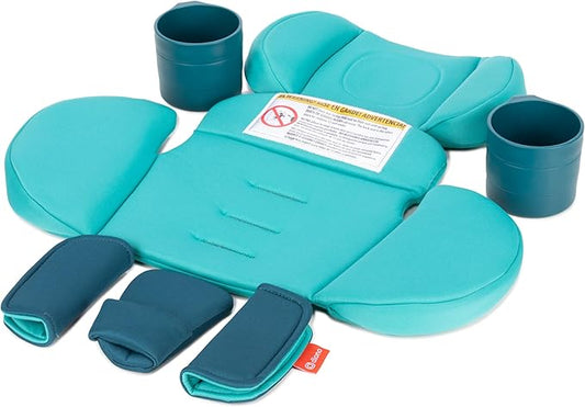 Diono Radian 3R Comfort Travel Kit, Infant Car Seat Accessory, Compatible with Radian 3R, 7-Piece Kit (2 Harness Pads, 1 Buckle Pad, Head Cushion, Seat Cushion, 2 Cupholders), Blue Razz Ice