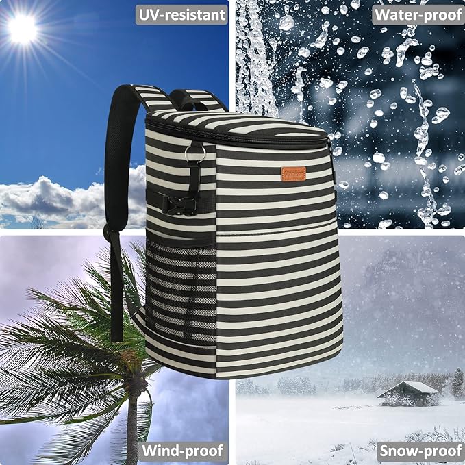 Camping Cooler Backpack 30 45 Cans, Soft Backpack Coolers Insulated Leak Proof Travel Cooler Bag Waterproof Lunch Picnic Beach Work Trip Thermal Bag Drink Beverage Beer Bag Cooler