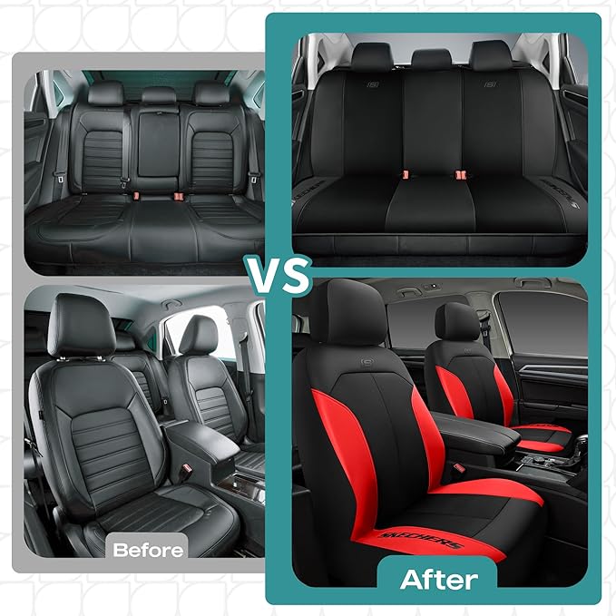 Skechers Car Seat Covers,GOGA Mat Oxford Cloth Seat Covers,Waterproof Car Seat Covers Front Seats,Automotive Universal Fit Seat Cover for Most Cars, Suvs, Trucks,Red