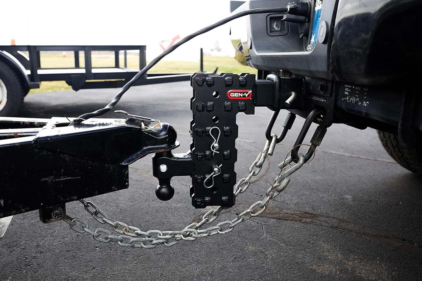 GEN-Y Hitch Solid Shank Adjustable Tow Hitch with Dual-Ball and Pintle Lock for 2.5" Receiver - 7.5" Drop - 16,000 LB Towing Capacity - 1,600 LB Tongue Weight - Black