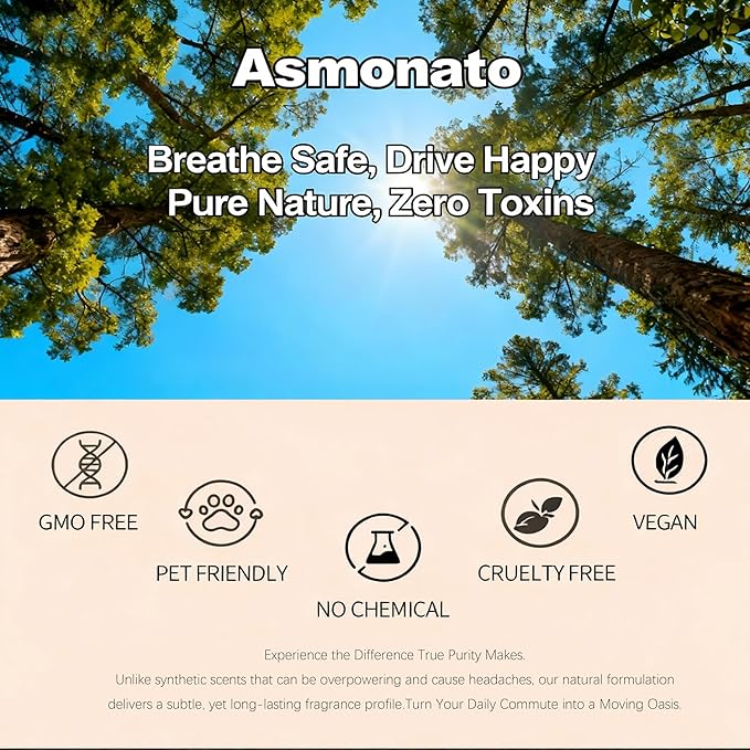 Car Air Freshener-The Original Wood Air Freshener for Visor Clip - Long Lasting Car Odor Eliminator and Scent Diffuser for Cabin, Truck & SUV-Includes 1 Metal Clips-Amber