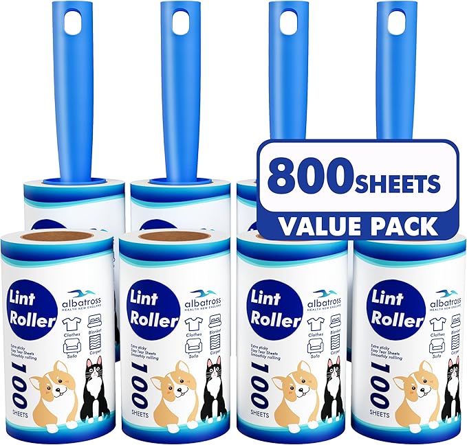Lint Rollers for Pet Hair Extra Sticky, 800 Sheets Mega Value Set Lint Rollers for Pet Hair Removal, Dog and Cat Lint Remover for Clothes, Furniture, Carpet