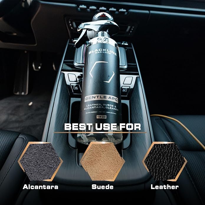 Blackline Leather Cleaner and Conditioner Care Kit - 2 (16 Fl Oz) Bottles - Effectively Cleans And Conditions Leather Car Interiors, Bags, Furniture, Appparel And More