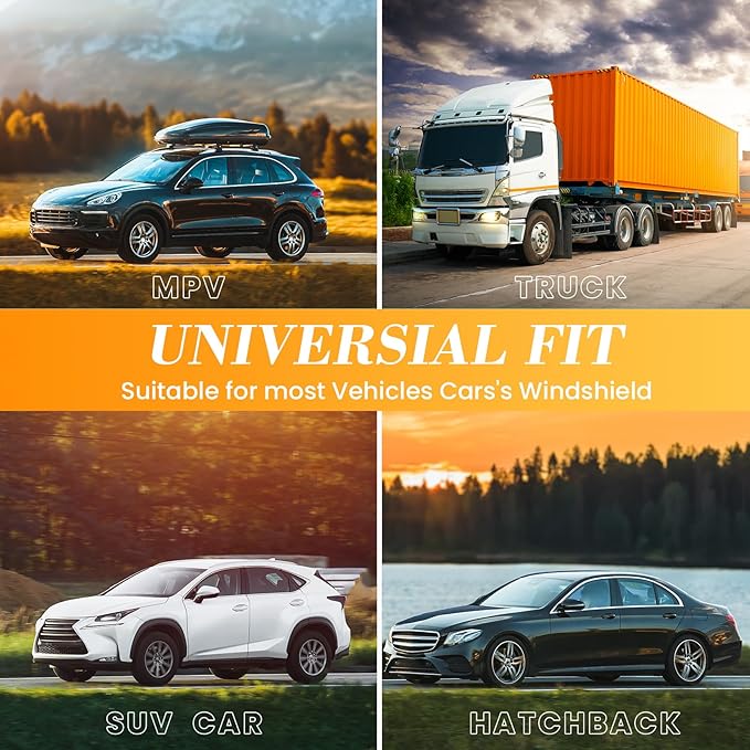 Windshield Sun Shade - Car Sun Shade Windshield, Reflector Sunshade Offers Ultimate Sun Protection for Hatchback, Truck, SUV, MPV