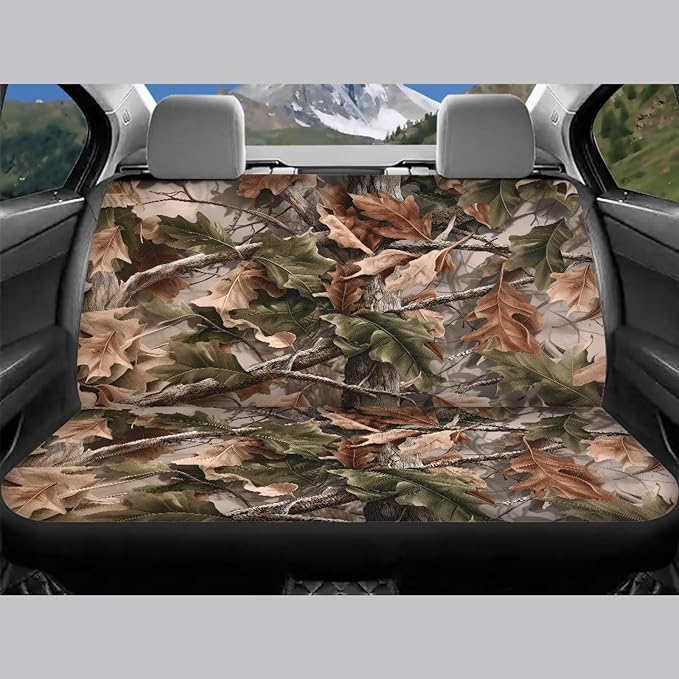 KEIAHUAN Camo Hunting Design Car Seat Covers for Front and Rear Front Bucket Seat Protector & Rear Bench Seat Covers Universal Fit for Most Vehicle Truck, SUV, Sedan, Car 4 PCS