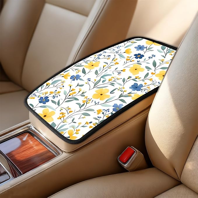 Car Armrest Cover Pad - Car Center Console Cushion Protector Against Pet Claws, Dirt and Sticky Fingers, Comfortable Auto Decor Accessory Fit for Sedan, Van, SUV
