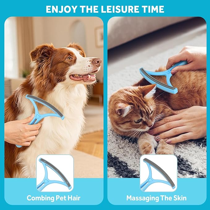 Pet Hair Removal Tool - Pet Hair Remover for Cat & Dog Hair Cleaning, Carpet Rake for Fabric Furniture, Pet Carpet Cleaner Come with Adhesive Hook Convenient to Hang & Store, an Ideal for Pets Owners