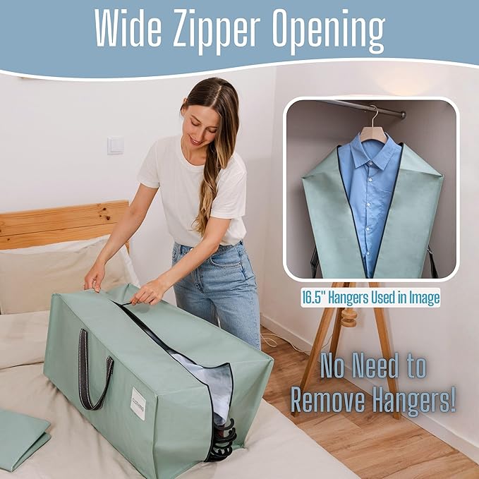 VENO 6 Pack Heavy Duty Moving Bags with Backpack Straps, Zippers & Handles, Extra Large Packing Bags for College Dorm Essentials, Moving Supplies Alternative to Cardboard Moving Boxes