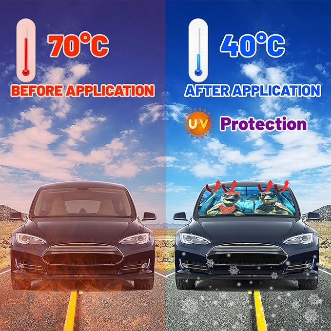 Fun Turtle Driving Windshield Sunshade Umbrella Sea Turtle Umbrella Sun Shade for Car Windshield Upgraded Heat Insulation Sunshades Car Front Window Covers for Trucks Sedan SUV Pickup