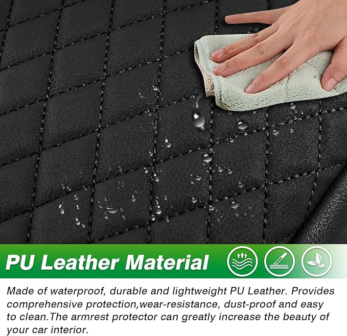 Shademax BMW X3 Center Console Cover, BMW X3 Accessories 2018-2023 2024 Memory Foam Armrest Cover Center Console Pad PU Leather Armrest Seat Box Cover Protector with Pockets Storage Bag