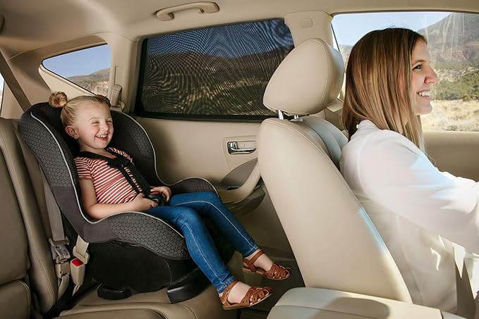 Magnelex Sock Style Window Shades for Baby Block Sun Rays to Keep Passengers, Pets and Car Interior Cool and Comfortable Elasticized Universal Mesh Shades Fit Most Vehicles (2 Pack)