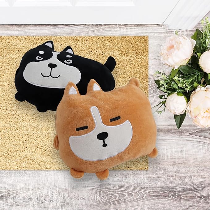 Sexysamba 2PCS Cuddly Chubby Corgi Car Neck Pillow, Cute Headrest Pillow for Car, Comfortable Soft Seat Pillow for Driving, Head Rest Cushion, Neck Pillow for Travelling and Home - Corgi