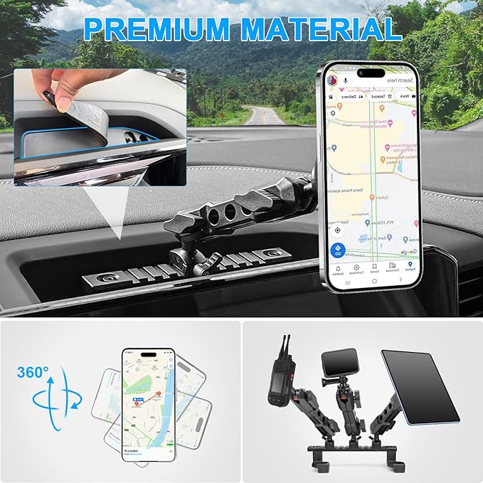 BESTAOO Phone Mount MagSafe Compatible with 2019-2026 Chevy Silverado/GMC Sierra 1500 Dash Phone Holder Interior Accessories, 360° Adjustable Cell Phone Mount (Magnetic)