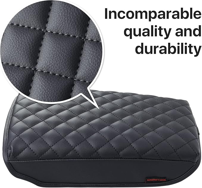 KMMOTORS Center Console Cover for Honda Accord 2018 2019 2020 2021 2022, Armrest Cushion Pad, Pet Scratch Protection, Vegan Leather Car Accessory